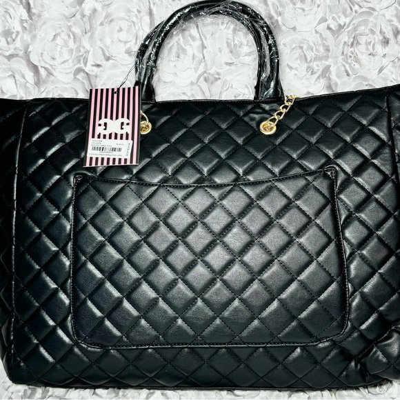 NWT Gilda Paris Large Quilted Tote Black Bag "G" Logo Quilted Tote MSRP $199 - Picture 5 of 10